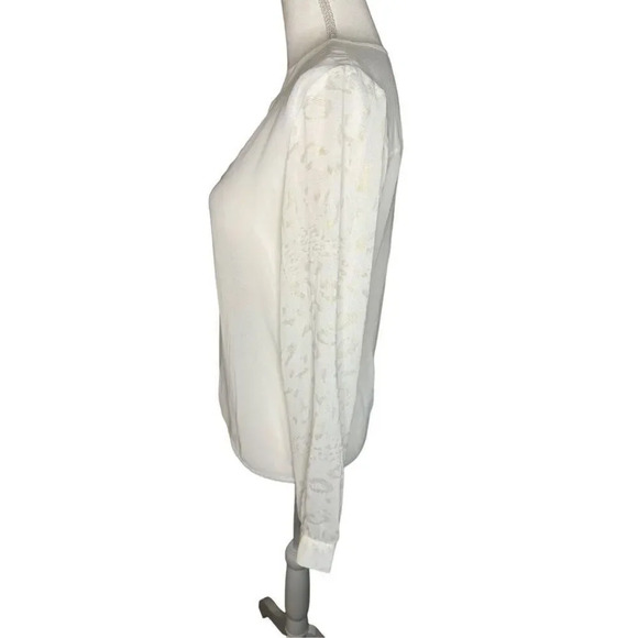 Limited Women’s Small Sheer Lightweight V-Neck Top With Gold Embellished Sleeves - Picture 2 of 5